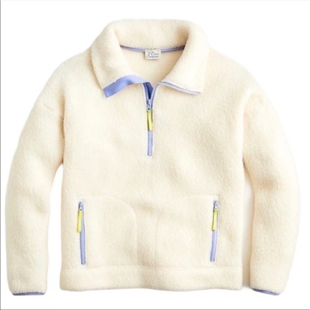 J. Crew Polartec Sherpa Fleece Pullover Jacket Size XS